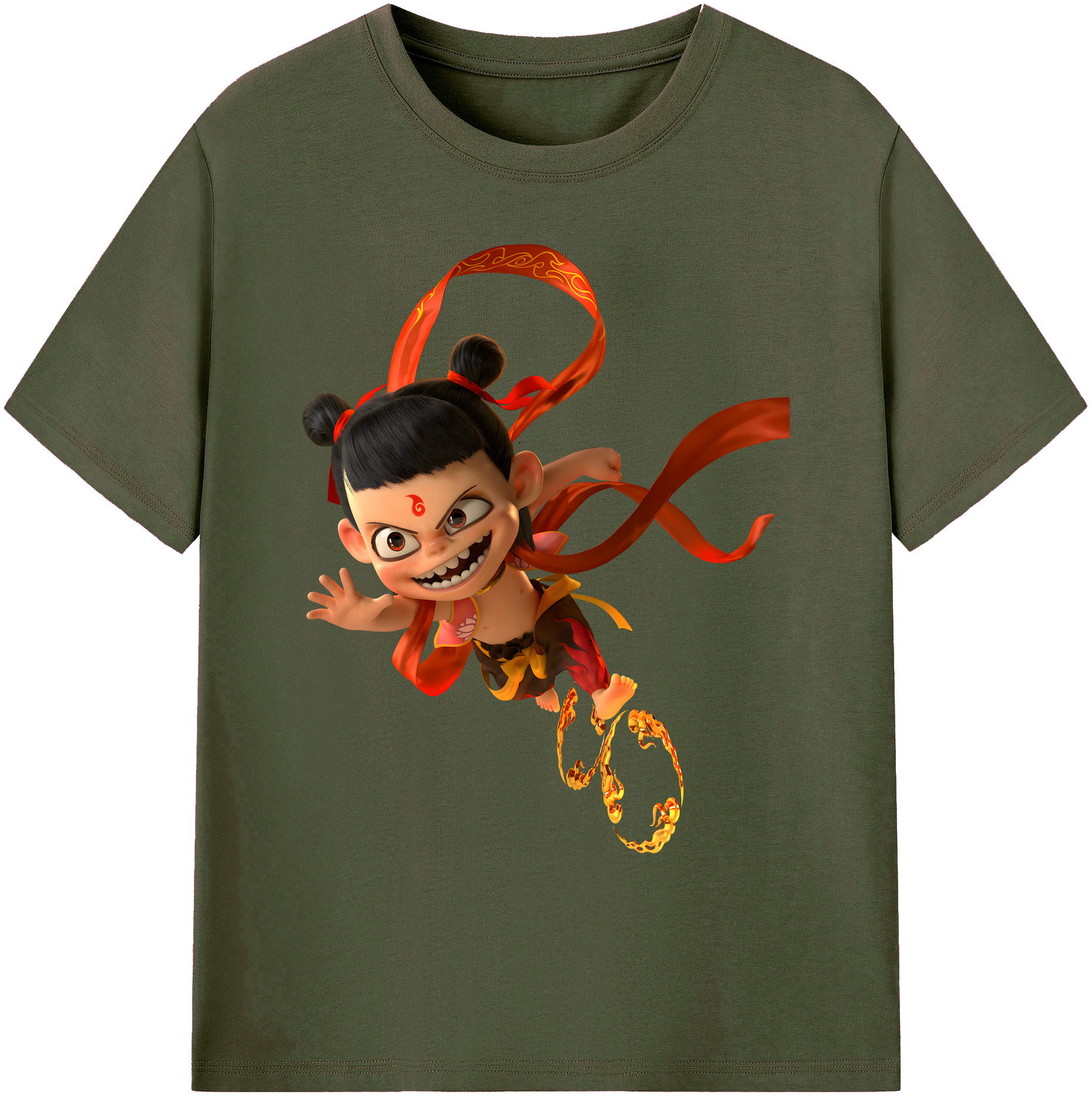 （画像用） Ne Zha 2 ナタ 魔童の大暴れ 綿100％ メンズ半袖Tシャツ｜肌触りやわらか＆通気性